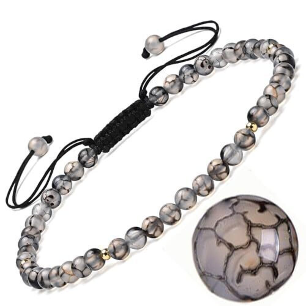 6479 Natural Gemstones Bracelet&925 Sterling Silver/18K Gold│4MM│ 7-9 in